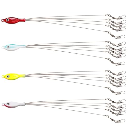 Set de 8 cañas de pesca multicolor con 5 brazos y anillas miniatura 1