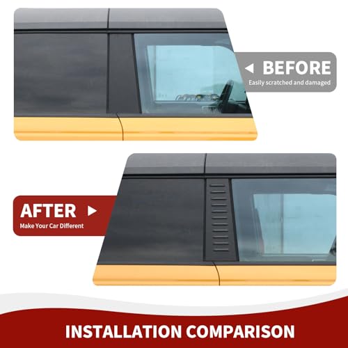 Image of RAZPOY for Bronco B Pillar Post Panel Cover, Rear Door Window Decal Compatible with 2021-2023 Ford Bronco Exterior Accessories 4-Door, Aluminum Alloy