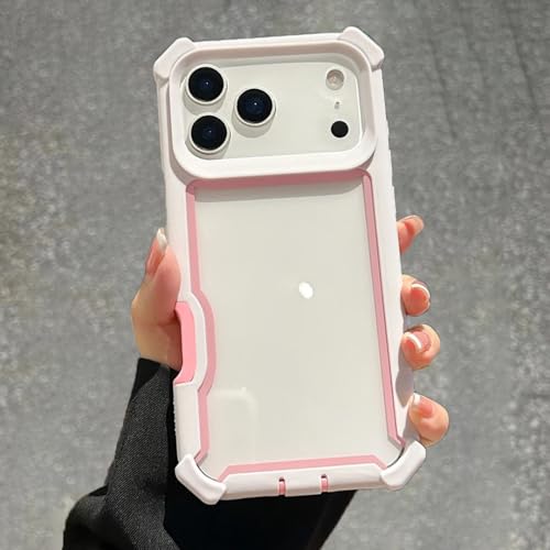 Coque iPhone 15 Pro Max transparente Rose-Blanc idéale pour vos photos en extérieur