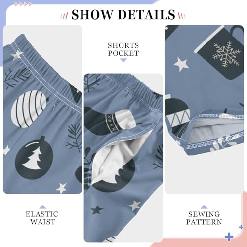 Boys' Pants Cups Socks Blue Long Bottoms Jogger Pants Elastic Waist Trousers with Pockets S-XL4