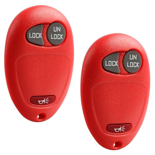 Llavero de repuesto Chevrolet GMC 3 botones carcasa roja compatible con modelos 2001 a 2012