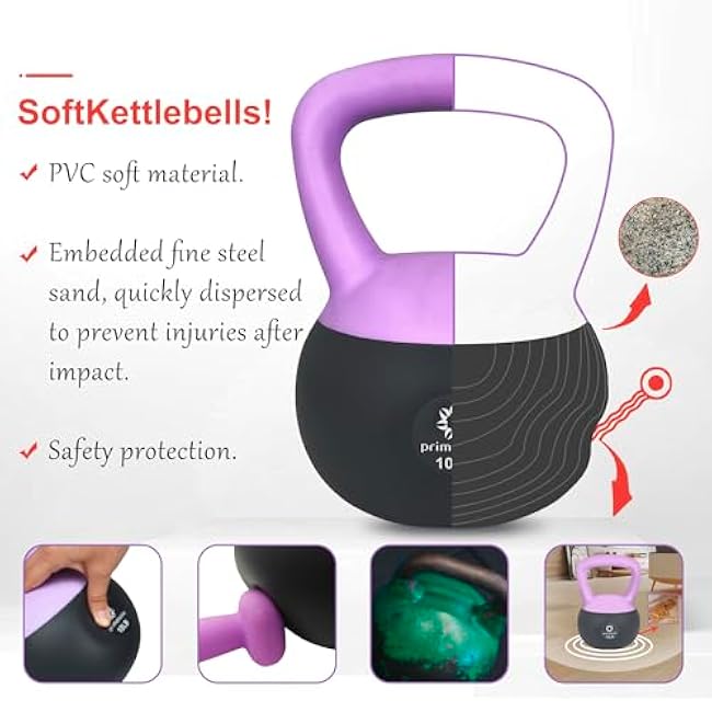 Soft Kettlebell 5lbs Shook Resistance base. Anti Slip hand Kettlebell weights for Women and Men -Home workout Kettlebells dumbbells for strength and safety.