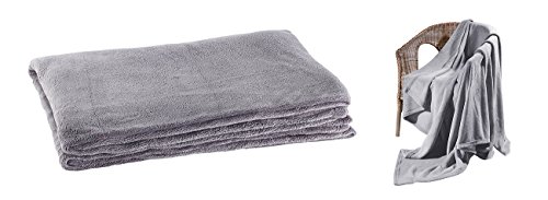 Fleecedecke: Weiche Mikrofaser-Kuscheldecke, 200 x 150 cm, 190 g/m², grau (Mikrofaserdecken)