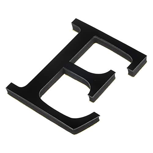 Image of PATIKIL 3D Acrylic Alphabet Mirror Wall Stickers Letter E Self-Adhesive Home Decor Letter Sign Art Sticker Decal for DIY Home Decoration Black