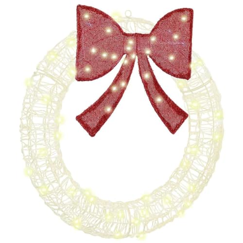 vidaXL Kranz mit 60 LEDs Warmweiß 75 cm Acryl, Wohnzimmer, Moderner...