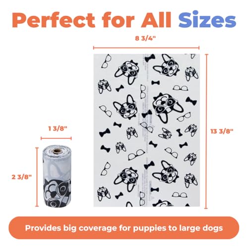 Image of Best Pet Supplies Dog Poop Bags for Waste Refuse Cleanup, Doggy Roll Replacements for Outdoor Puppy Walking and Travel, Leak Proof and Tear Resistant, Thick Plastic - White, 150 Bags