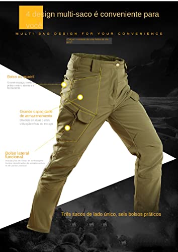 Calças Táticas De lã à Prova D'água Masculinas, Trabalho Casual a Pé, Macacão Multi-Bolsos, Calças