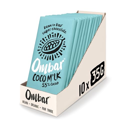 Image of Vegan Chocolate - Ombar Coco Mylk (35g x 10 Bars) Organic Fair Trade, Dairy and Gluten Free Chocolate