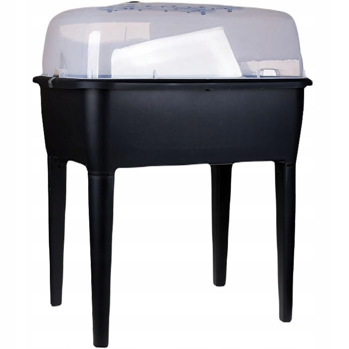 Elevated Greenhouse Plastic Raised Garden Bed Planter Pot Box Plant Lid 3 Colour 52 Litres (Anthracite, 83 Litres)
