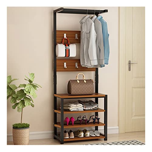 TIWAJO All-in-One Hall Tree with Bench, Coat Racks, and Shoe Bench for Entryway Organization