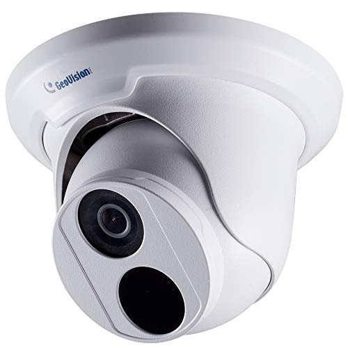 Geovision GV-EBD4700 Ultra HD 4MP Outdoor Security PoE IP Turret Eyeball Camera, 2592 x 1520, 100ft NightVision Smart IR, 2.8mm Lens, IP67 Waterproof, Low Lux, WDR Pro