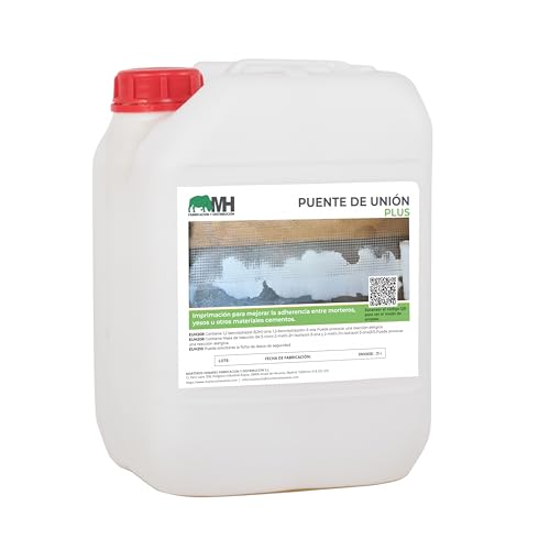 Puente de Unión plus para Morteros,cemento y yeso.Mejora la Adherencia y la dureza de todo tipo de morteros cementosos - Resina Acrílica al Agua (25.0, Kilogramos)