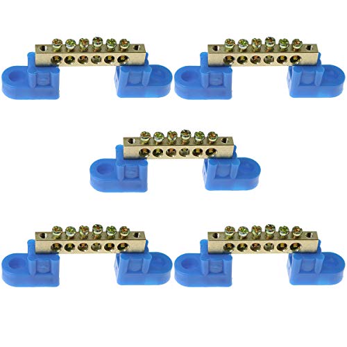 Meetoot 5Pcs Brass Wire Screw Terminal Block Xp0609C 6 Holes Terminal Bus Bar #TOP30