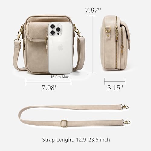 Image of Small Crossbody Bag for Women with Card Slots Vegan Leather Messenger Bag Men Wallet, Cross Body Anti-theft Shoulder Purse