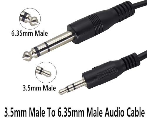 Cable de audio Jack 3.5mm a Jack 6.35mm 2 pack 1.8 m miniatura 3