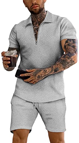 Ensemble polo et short homme gris pour vos terrasses d'été décontractées