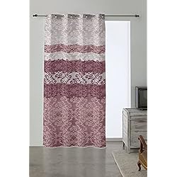 Cortinas Estampadas Dormitorio Sibiles - Cortina Salón y Habitación Dormitorio con Ollaos Estampada de 150x260 cm. (Catalina Malva)