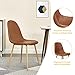 GreenForest Dining Chairs Set of 4, Washable PU Leather Dining Side Chair Mid Century Modern Dining Room Chairs Comfortable Upolstered Cushion Seat with Metal Legs for Home Kitchen, Camel Brown