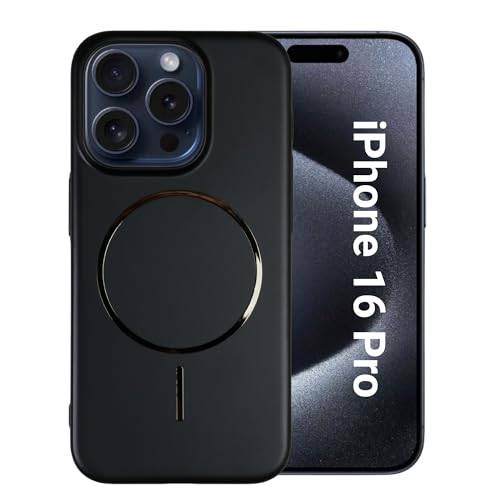 Image of AIBEX Ultra-Thin Mag-Saf Back Cover Case Compatible with iPhone 16 Pro| Slim Fit Scratch-Resistant Matte | Magnetic Wireless Charging | Microfibre Lining | Camera Protection (PC Material) - Black