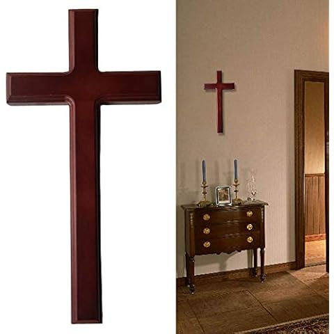 OSISTER7 Christian Wall Cross, Solid Wood Wall Cross, Church Hanging Ornament Modern Home Decor - Perfect Christian Gift Cover