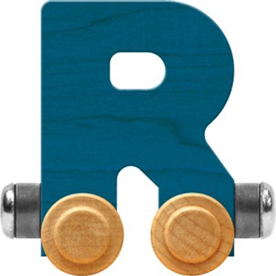 Maple LandmarkNameTrain Bright Letter Car R - Made in USA (Blue)