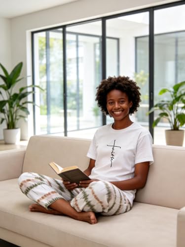Image of Black History Pajamas, Graphic Matching Sets for Women, Magic Afro American Natural Hair Vintage Melanin T-Shirts and Pants