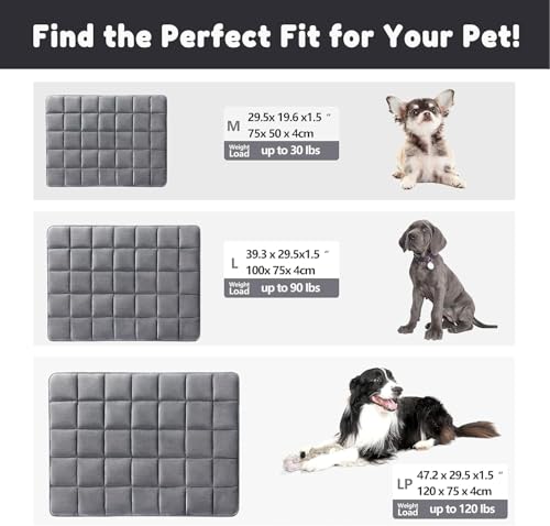 Image of KOZI PET Dog Bed, Soft cat Non-Slip Mattress, Washable, Warm pet, Fleece, Kennel Cushion, Grey (Grey, S)
