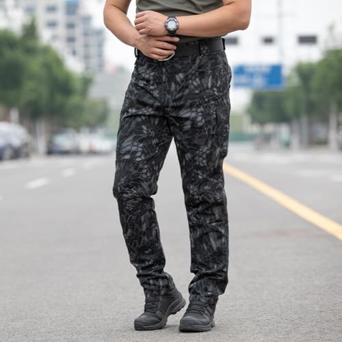 lcyhony Tactical Pants for Men Ripstop Waterproof Hiking Cargo Pants Relaxed fit Stretch Construction Work Pants with Pockets3