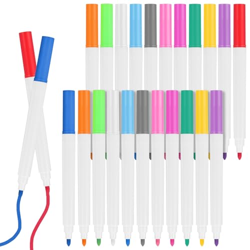 ABOOFAN 24 Bolígrafos Borrables para Pizarra Fluorescente sin Polvo, Tinta Rápida y Ecológica, Material Plástico, Adecuado para Dibujo y Oficina