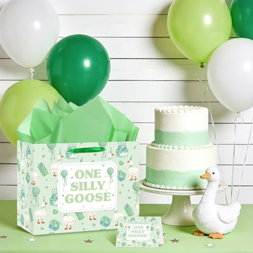 Bolsa de regalo de primer cumpleaños ganso tonto para ropa de bebés 3