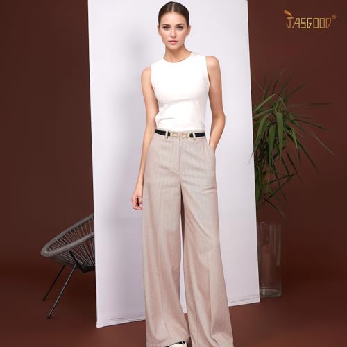 JASGOOD Women Stretchy Waist Belt Retro Elastic Skinny Belt for Ladies with Gold Buckle2