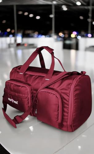 Image of 45L FlexForce: All-in-One Duffel Bag, Gym Bag, Rucksack, Travel Bag, Sports Bag (Maroon)