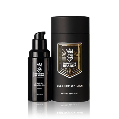 LORD OF THE BEARDS Premium Beard Oil - Essence Of Man, Smoky Vanilla and English Oud Scented Beard Oil for Men with Organic Jojoba, Coconut and Argan Oils – Vegan Friendly Beard Growth Oil - 30 ml