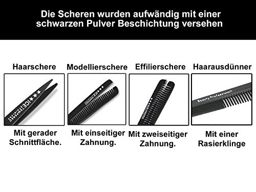Foto von Friseur-Set Friseurscheren-Set Effilierschere Haarschere Modellierschere + Kamm aus Solingen