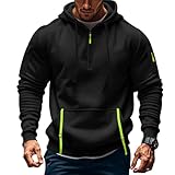 BERCIELY Mens Sweatshirt Single-Coloured Mens Hooded Jumper Elasticity Long-Sleeved Mens Sweatshirt Youth Modern Casual Comfortable Men Pullover Hoodie F-Black S