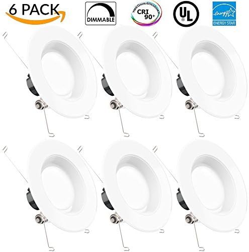 Sunco Lighting 12 Pack 5/6 Inch LED Recessed Downlight, Baffle Trim, Dimmable, 13W=75W, 4200K Medium White, 1050 LM, Damp Rated, Simple Retrofit Installation - UL + Energy Star