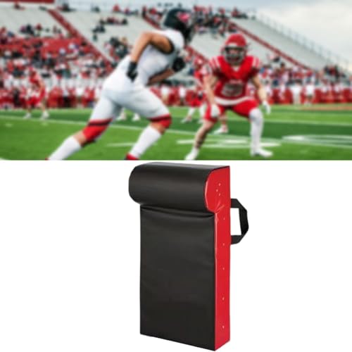 UGPLM Wedged Football Tackle Shield, Rugby Bumping Shield Sport Blocking Pad Wedged Shield for Game Sports Training Indoor, Red Black Kids