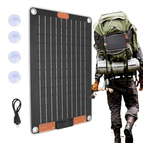 TocaFeank Banco de energía Solar, Paneles solares - CARGE Solar USB | Suministro de Carga de múltiples Dispositivos, energía eléctrica al Aire Libre para Caminar de mochilero para Acampar Viajes