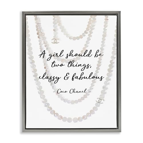 Image of 'Classy & Fabulous Fashion Quote'| Floating Frame Canvas Art | Stupell Industries | Gray, 17 x 21 Inches, Easy to Hang and Sturdy, Made in USA, by Amanda Greenwood