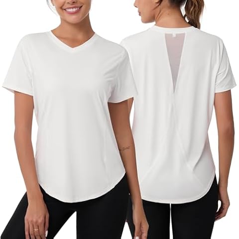 Gyabnw V-Neck Quick Dry Workout T-Shirt Cover