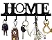 Schlüsselhaken Home Wand-Schlüsselanhänger 5 Haken, dekorativ, einfache Montage, legierter Stahl,schwarz, Schlüsselhalter für Wandhaken Dekor,Schlüsselhalter Organizer Aufhänger 9.2 X 25 CM