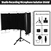 Microphone Isolation Shield, 5 Panel Sound Shield with Pop Filter and Tripod Stand,Absorbent Foam to Filter Vocal, for Podcast, Studio and Most Condenser Microphone Recording Equipment