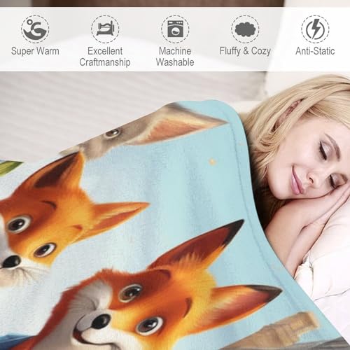 Manta polar de zorro para cama y sofá microfibra mullida de 180x200cm 6