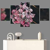 SIGNWIN 5 Panel Canvas Wall Art Pink Petals for Home Decorations Ready to Hang - 60