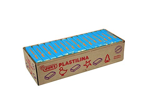 Jovi Caja de plastilina, 15 Pastillas 350 gr, Color Azul Claro (7212), gramos