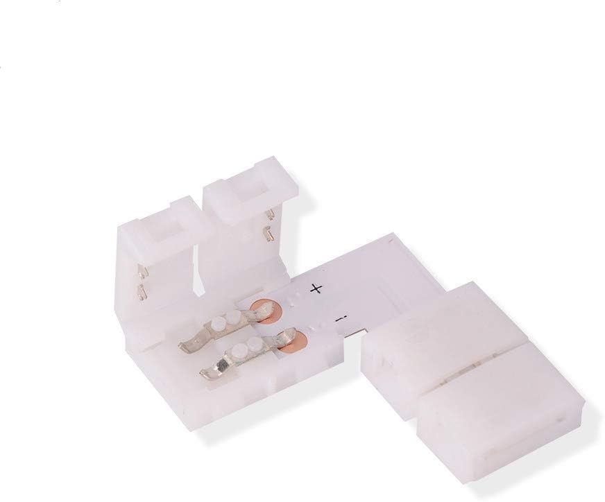 Davitu Electrical Equipments Supplies - 10pcs Solderless Connector LED Strip Clip, 2 pin Single color LED Strip Connector 8MM/10mm width 5050/5630 /3528 Light Strips - (Color: X 2pins shape 8MM)