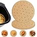 Besego 100pcs Unbleached Air Fryer Liners, 9inch Bamboo Steamer Liners, Premium Perforated Parchment Steaming Papers, Non-Stick Steamer Mat, Perfect 5.3 & 5.8 QT Air Fryers/Baking/Cooking