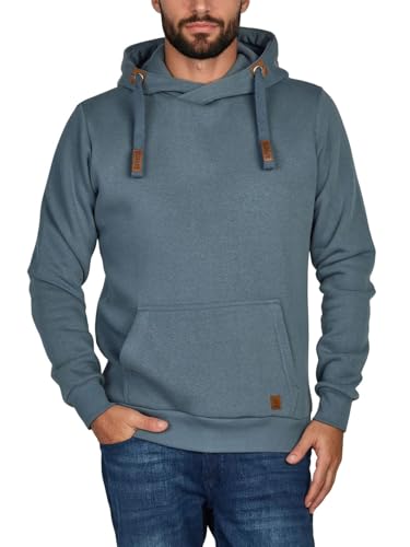 riverso Hoodie Herren Regular Fit RIVNiklas Kapuzenpullover Pullover Cross-Over-Kragen Blau 4XL Größe:4XL Farbe:Turbid Blue