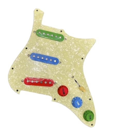 ST エレキギター用 SSS アルニコ 5 シングルコイルピックアップ付き配線済み ST ピックガード 配線済みピックアップ ピックガード