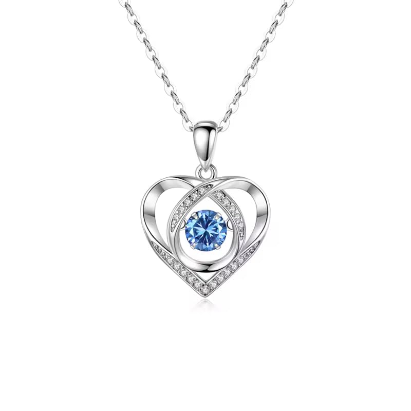 brd jewelry 925 Sterling Silver Blue Diamond Heart Pendant Necklace For Women and Girls I Gifts For Girlfriend Wife I 6 Months Warranty* (B0D9Y28VTF) Amazon Price History, Amazon Price Tracker